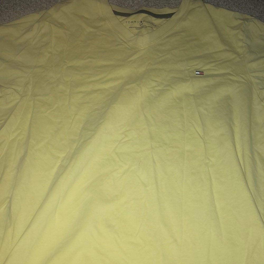 Tommy Hilfiger light yellow V-neck Tee:)